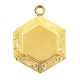 Metal Medaillon pendant hexagon 24x17mm Gold